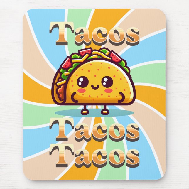 Kawaii Tecknad Tacos Musmatta (Framsidan)