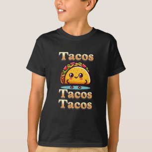 Kawaii Tecknad Tacos T Shirt