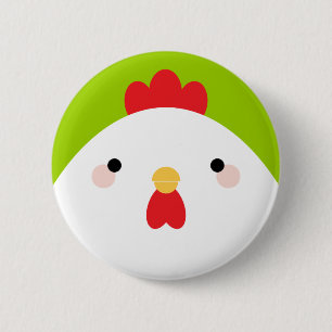 Kawaii tecknadhöna klämmer fast emblem knäppas knapp