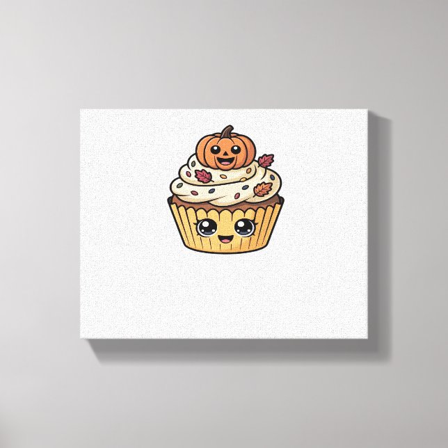 kawaii thanksgiving cupcoa Classic T-Shirt Canvastryck (Framsida)