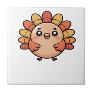 kawaii thanksgiving kalkon Classic T-Shirt Kakelplatta