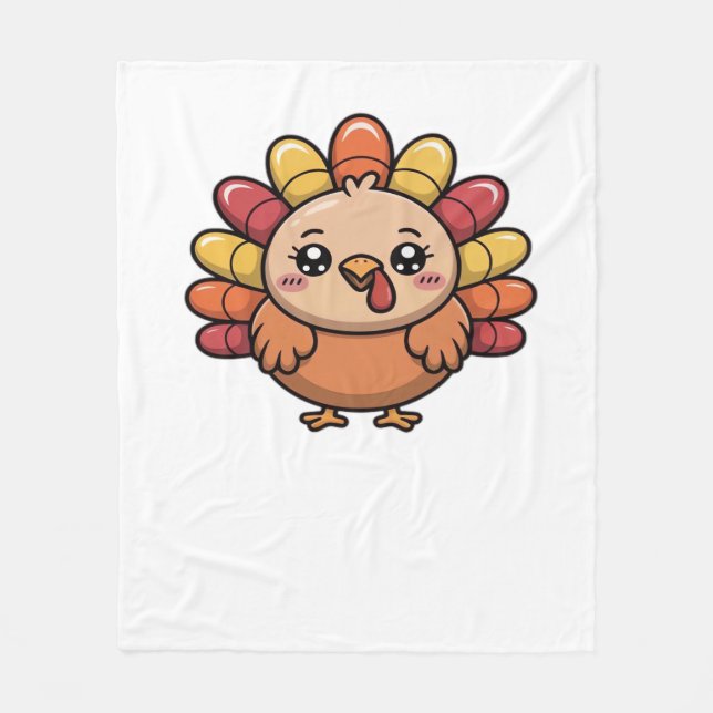 kawaii thanksgiving turkey Classic T-Shirt_1 Fleecefilt (Framsidan)
