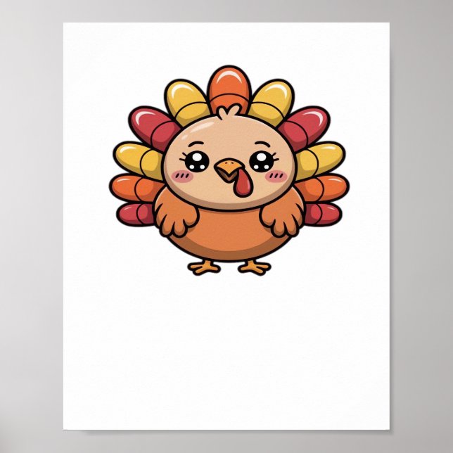 kawaii thanksgiving turkey Classic T-Shirt_1 Poster (Framsidan)
