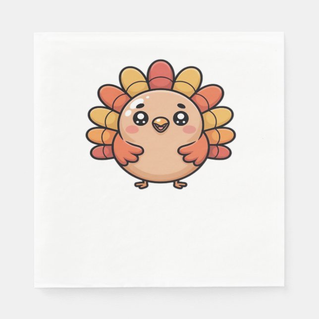 Kawaii thanksgiving turkey Classic T-Shirt Pappersservett (Framsidan)