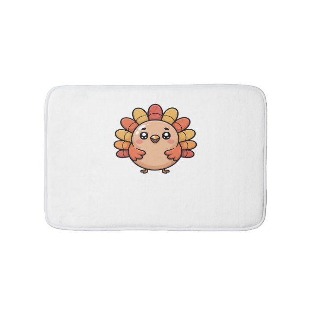 Kawaii thanksgiving turkey Oversized T-Shirt_1 Badrumsmatta (Framsidan)