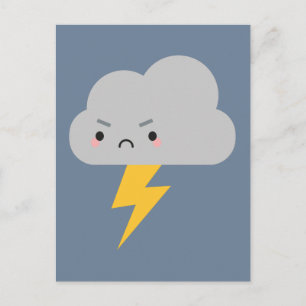 Kawaii Thunder & Lightning Cloud Vykort