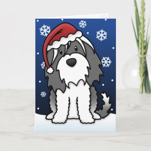 Kawaii Tibetansk terrier-julkort Helgkort