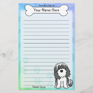 Kawaii Tibetansk Terrier Stationery Brevpapper