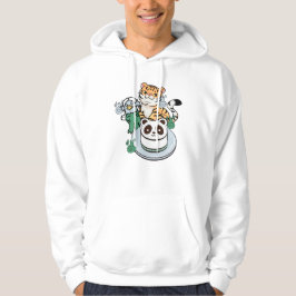 Kawaii Tiger, Amabie Yokai & Panda Cake Hoodie