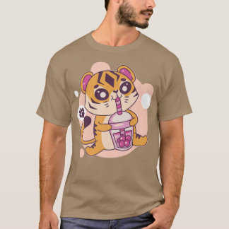 Kawaii Tiger Boba Tea Bubble Tea Anime Kawaii Neko T Shirt
