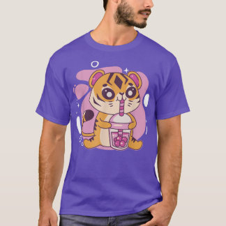 Kawaii Tiger Boba Tea Bubble Tea Anime Kawaii Neko T Shirt