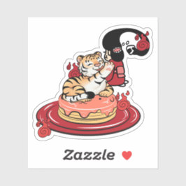 Kawaii Tiger, Futakuchi-onna och pannkakor Klistermärken