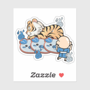 Kawaii Tiger och Ungaikyo Mirror Yokai Klistermärken