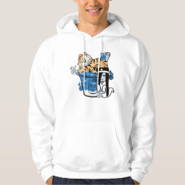 Kawaii Tiger och Yuki-Onna Riven Is Hoodie