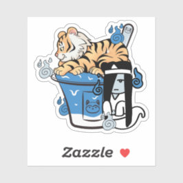 Kawaii Tiger och Yuki-Onna Riven Is Klistermärken