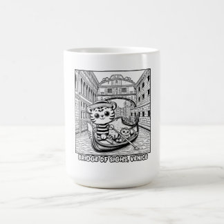 Kawaii Tiger vid Sighs Venedigbron Kaffemugg