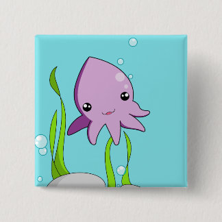 Kawaii tioarmad bläckfisk knapp