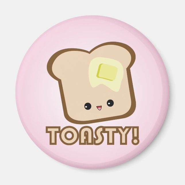 Kawaii Toasty! Skjutmagnet Magnet (Framsidan)