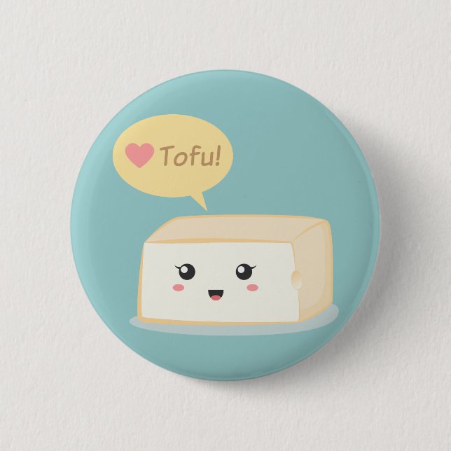 Kawaii-tofu ber människor att älska tofu knapp (Framsida)