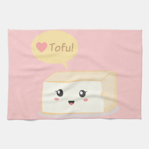 Kawaii tofu ber människor att älska tofu kökshandduk