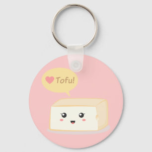 Kawaii-tofu ber människor att älska tofu nyckelring