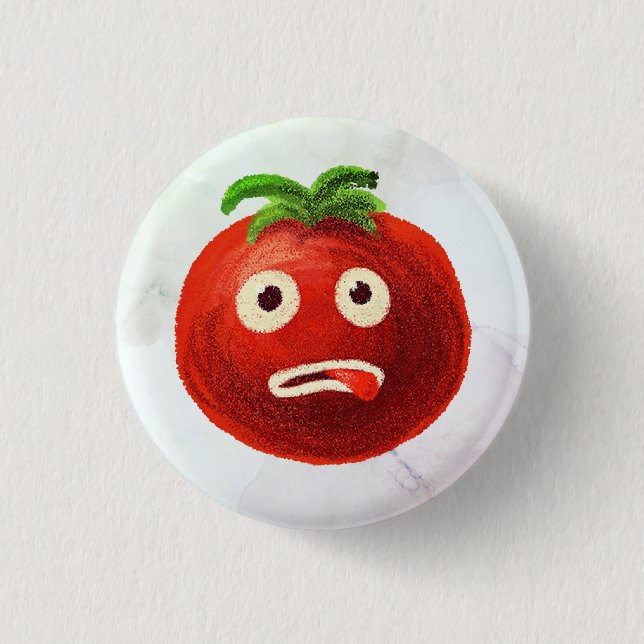 Kawaii Tomato Cute Funny Tecknad Vegetable Knapp (Framsida)