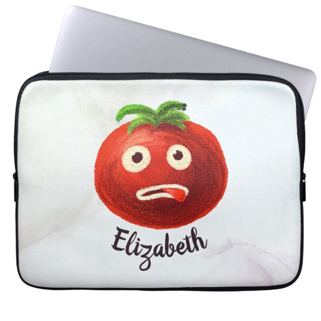 Kawaii Tomato Cute Funny Tecknad Vegetable Namn iP Laptop Fodral (Framsidan)