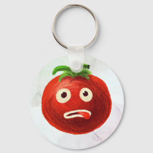 Kawaii Tomato Cute Funny Tecknad Vegetable Nyckelring