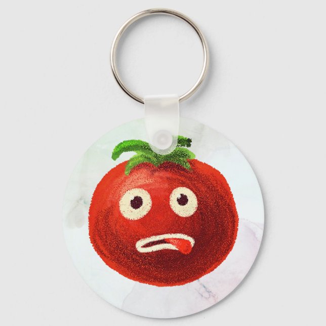 Kawaii Tomato Cute Funny Tecknad Vegetable Nyckelring (Framsida)