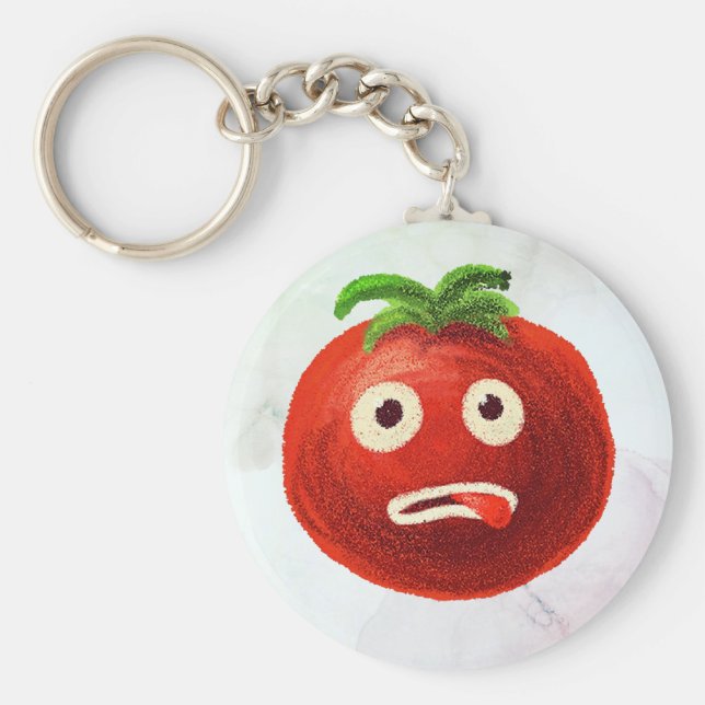 Kawaii Tomato Cute Funny Tecknad Vegetable Nyckelring (Framsidan)