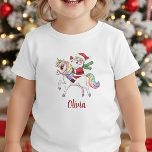 Kawaii Tomte Ridning Regnbåge Enhörning T Shirt