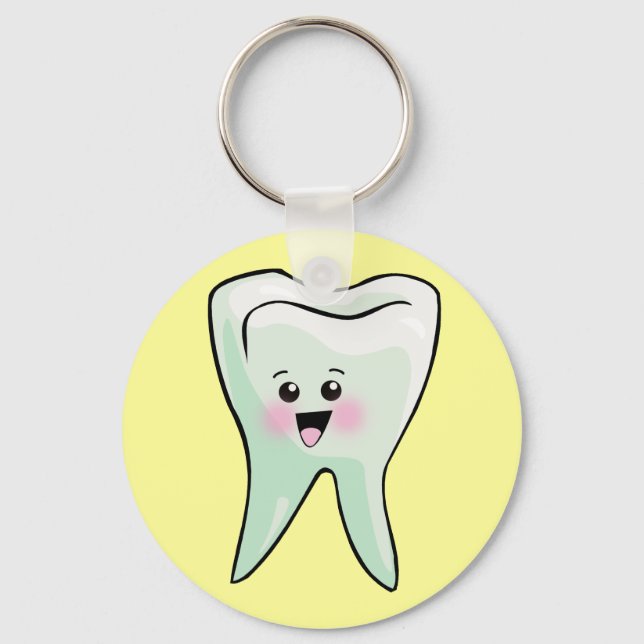 Kawaii Tooth Dental Art Nyckelring (Framsida)