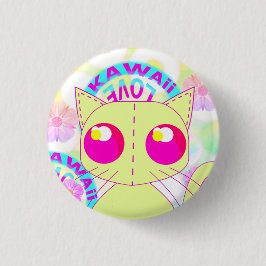 Kawaii toy yellow kitty button knapp
