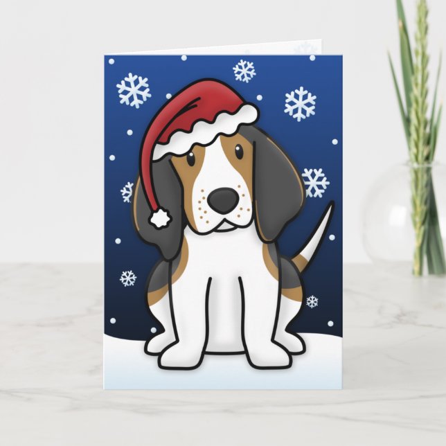 Kawaii Treeing Walker Coonhound-julkort Helgkort (Framsida)