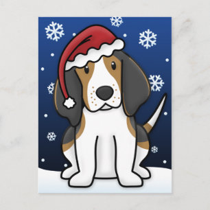 Kawaii Treeing Walker Coonhound julvykort Helg Vykort