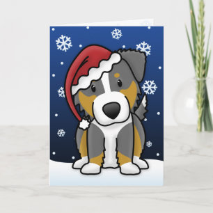 Kawaii Tri Australian shepherd julkort Helgkort