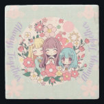 Kawaii Trio - Cute Anime Girls & Blommigt Vibes Stenunderlägg<br><div class="desc">Minnet av vänskapens charm och självgodhet med den här fina teckningen av tre animerade flickor omgivna av blommande blommor. Med mjuk pastel färg och en hjärtslitande vibe blandas kawaii-kulturen med blommigtens skönhet - perfekt för fläkt av anime, chibikonst och mysigt estetik. Ett underbart val för T-shirts, klistermärken, tote bags m.m.!...</div>