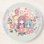 Kawaii Trio - Cute Anime Girls & Blommigt Vibes Underlägg<br><div class="desc">Minnet av vänskapens charm och självgodhet med den här fina teckningen av tre animerade flickor omgivna av blommande blommor. Med mjuk pastel färg och en hjärtslitande vibe blandas kawaii-kulturen med blommigtens skönhet - perfekt för fläkt av anime, chibikonst och mysigt estetik. Ett underbart val för T-shirts, klistermärken, tote bags m.m.!...</div>