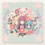 Kawaii Trio - Cute Anime Girls & Blommigt Vibes Underlägg Papper<br><div class="desc">Minnet av vänskapens charm och självgodhet med den här fina teckningen av tre animerade flickor omgivna av blommande blommor. Med mjuk pastel färg och en hjärtslitande vibe blandas kawaii-kulturen med blommigtens skönhet - perfekt för fläkt av anime, chibikonst och mysigt estetik. Ett underbart val för T-shirts, klistermärken, tote bags m.m.!...</div>