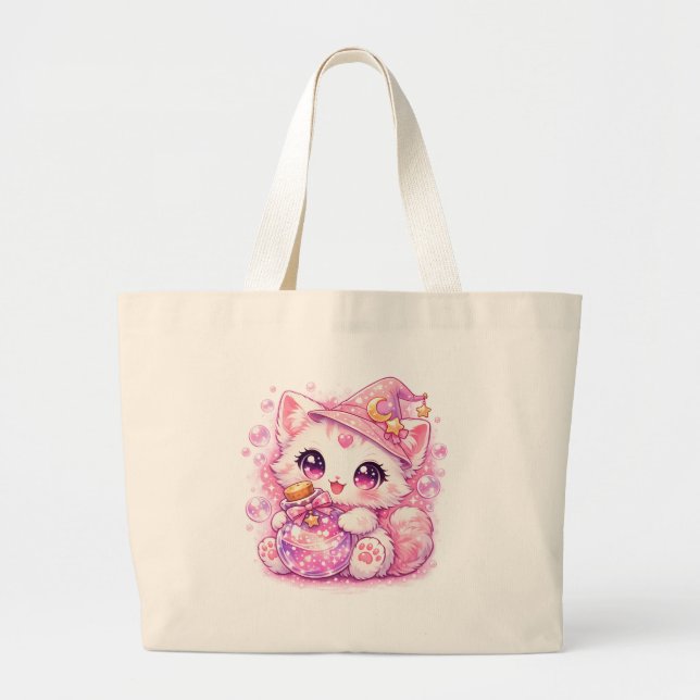 Kawaii Trolldrycks Häx Kitty Jumbo Tygkasse (Framsidan)