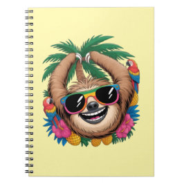 Kawaii Tropical Sloth – Cute Summer Vibes Rainbow  Anteckningsbok