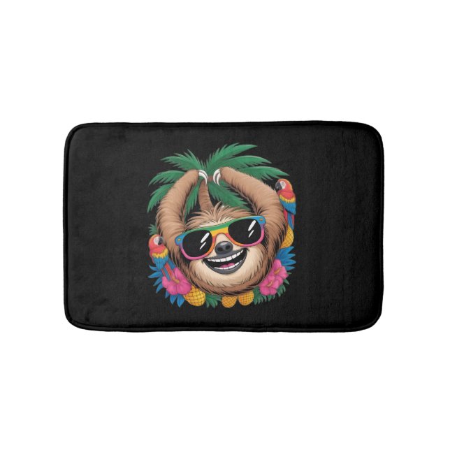 Kawaii Tropical Sloth – Cute Summer Vibes Rainbow  Badrumsmatta (Framsidan)