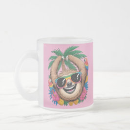 Kawaii Tropical Sloth – Cute Summer Vibes Rainbow  Frostad Glasmugg
