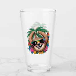 Kawaii Tropical Sloth – Cute Summer Vibes Rainbow  Glaskopp