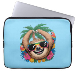 Kawaii Tropical Sloth – Cute Summer Vibes Rainbow  Laptop Fodral