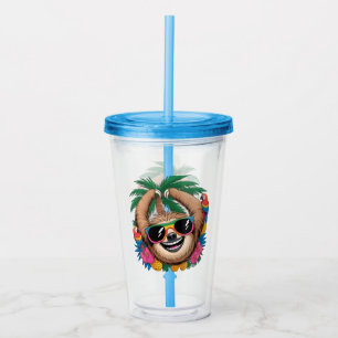 Kawaii Tropisk Sengångare – Söta Sommarvibbar Regn Take Away Mugg