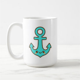 Kawaii Turcouise Anchor - Whimsical & Cheerful Kaffemugg