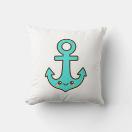 Kawaii Turcouise Anchor - Whimsical & Cheerful Kudde
