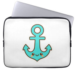 Kawaii Turcouise Anchor - Whimsical & Cheerful Laptop Fodral