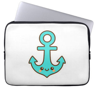 Kawaii Turcouise Anchor - Whimsical & Cheerful Laptop Fodral